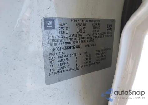 2017 Chevrolet Colorado Zr2 from USA, damaged, VIN 1GCGTEEN6H1329766